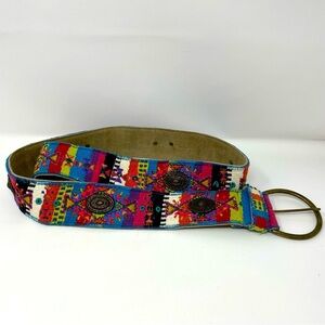 Wide embroidered leather Chico’s belt